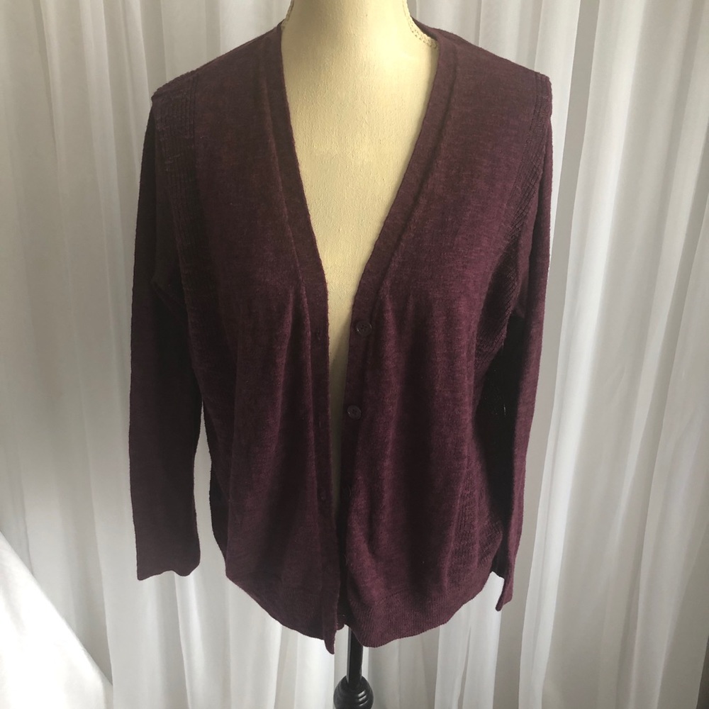 Burgundy button sweater